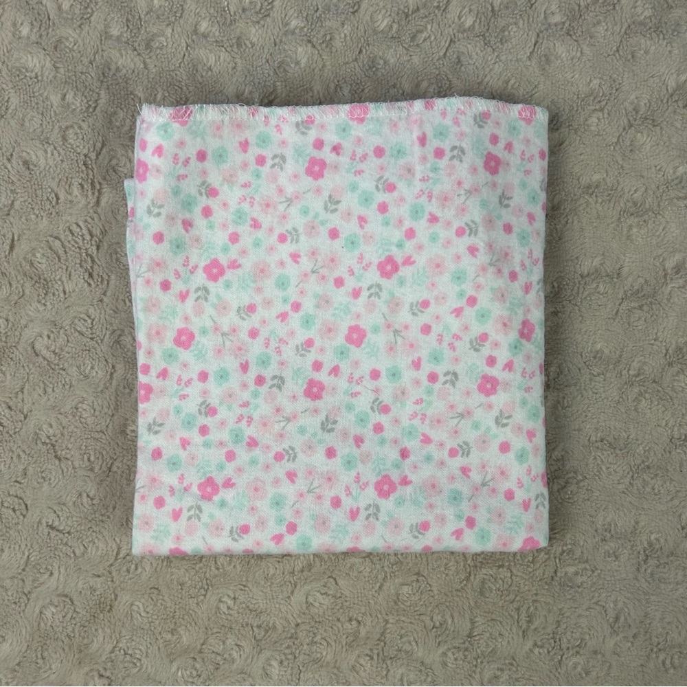 Child of Mine by Carters Floral Baby Receiving Blanket Pink Aqua Blue Gray White